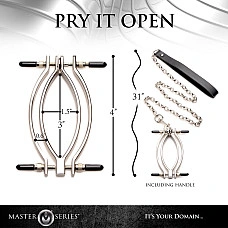 Затискач для статевих губ Master Series: Pussy Tugger Adjustable Vagina Clamp with Chain
