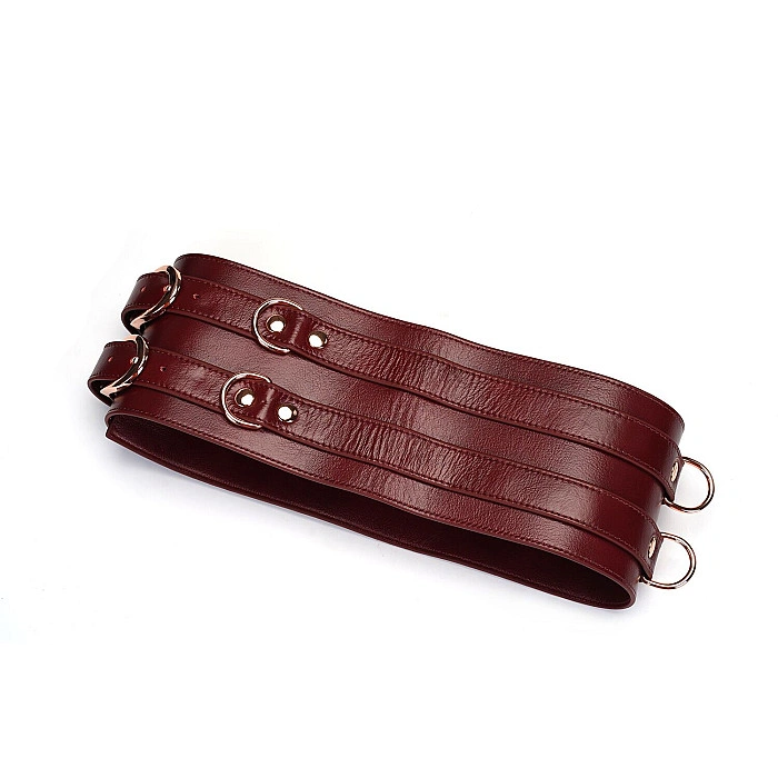 Кожаный пояс для бондажа Liebe Seele Wine Red Waist Cuff, S Size