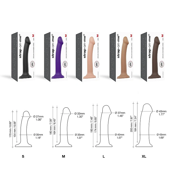 Насадка для страпона Strap-On-Me Dual Density Dildo Caramel S, диаметр 2,7 см, двухслойная, гибкая