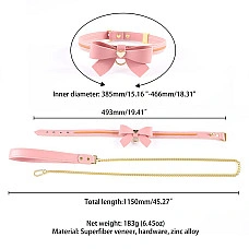 Повідець LOCKINK SEVANDA Love Heart Butterfly Leather Collar Set - Pink