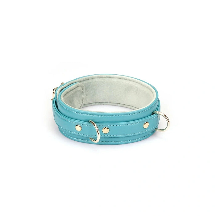 Нашийник з повідцем Liebe Seele Blue Lamb Leather Collar with Velvet Lining