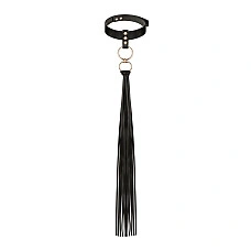 Нашийник с флогером Rosy Gold - Collar with Flogger - Black