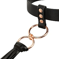 Нашийник с флогером Rosy Gold - Collar with Flogger - Black
