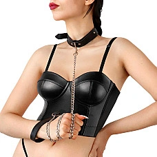 Нашийник з повідцем з екошкіри Art of Sex - Leash and Collar Emoji
