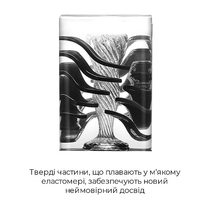 Мастурбатор Tenga Crysta Leaf, уникальный рельеф, стимулирующие лепестки, прозрачный материал