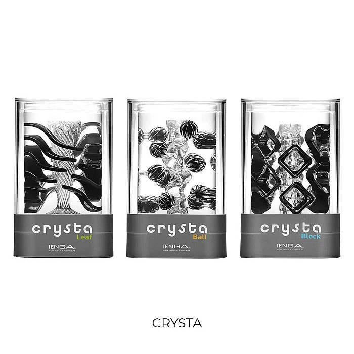 Мастурбатор Tenga Crysta Leaf, уникальный рельеф, стимулирующие лепестки, прозрачный материал