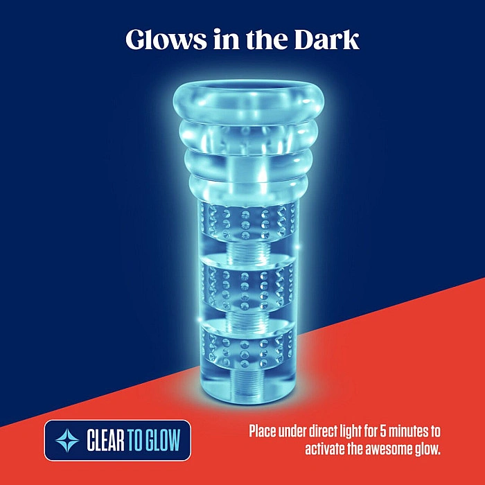 Мастурбатор Blush Rize – Luz Glow in the Dark Masturbator – Clear, всасывание, светится в темноте