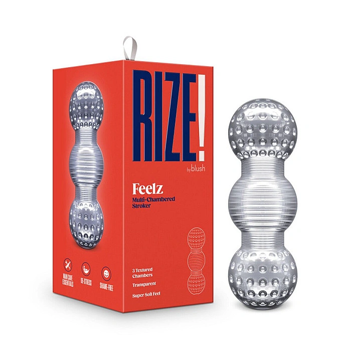 Мастурбатор Blush Rize – Feelz Masturbator – Clear, мультитекстура, эффект вакуума