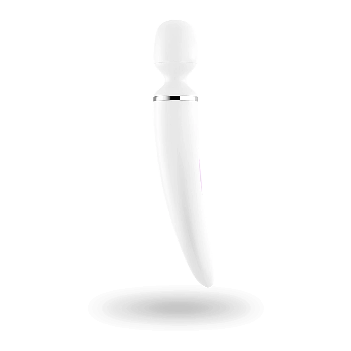 Вибромассажер Satisfyer Wand-er Woman (White/Chrome), водонепроницаемый, мощный, размер XXL