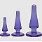 Набор анальных пробок Doc Johnson Crystal Jellies Anal - Purple, макс. диаметр 2см - 3см - 4см