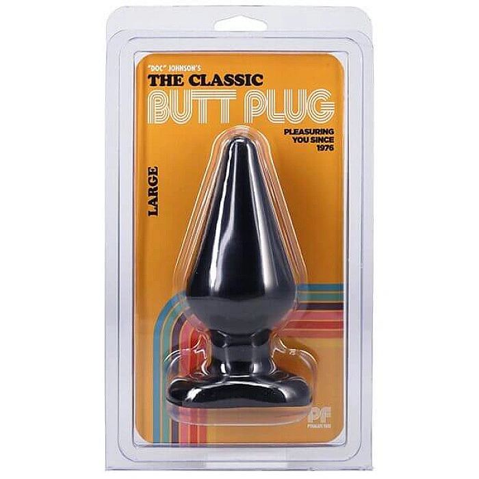 Анальная пробка Doc Johnson Smooth Classic Large - Black, макс. диаметр 5,7см