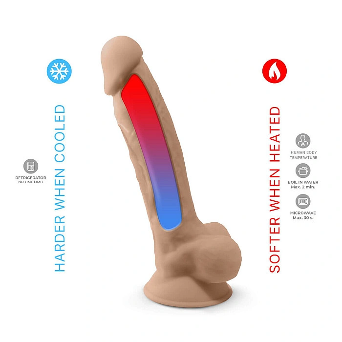 Фалоімітатор SilexD Vetus Flesh (MODEL 1 size 8in), двошаровий, силікон + Silexpan, діаметр 4,2см