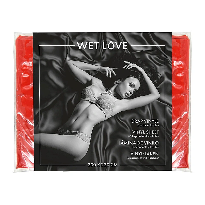 Простыня из винила Fetish Tentation Red 220x200, красная