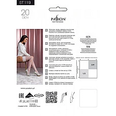 Панчохи Passion ST119 1/2 white, ажурна силіконова резинка з квітковим декором і люрексовою ниткою