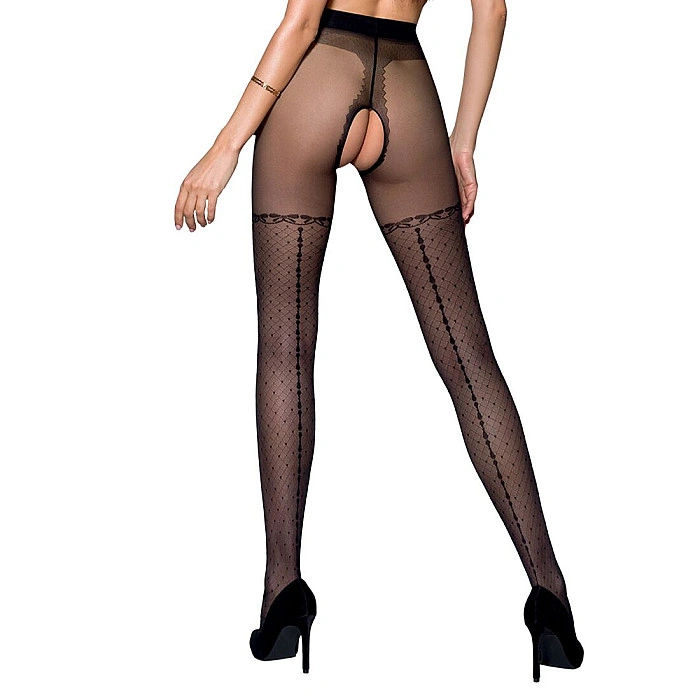 Колготки с открытым доступом, имитация чулок Passion TIOPEN 014 5 (20 den), black