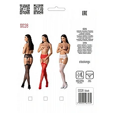 Эротические колготки-бодистокинг с тонкими подвязками Passion S028 One Size, white, открытый доступ