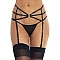Пояс для чулок из стреп Leg Avenue Strappy Rhinestone Garterbelt Black One Size, стразы