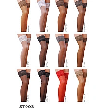Панчохи Passion ST003 3/4 beige, класичні, на ажурній силіконовій резинці