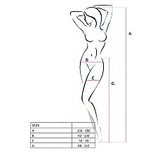 Эротические колготки-бодистокинг со шнуровкой на бедрах Passion S026 One Size, black, с доступом
