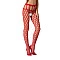 Эротические колготки-бодистокинг Passion S021 red, в крупную сетку с высоким пояском