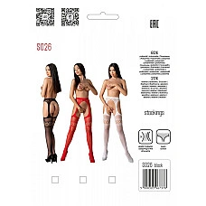 Эротические колготки-бодистокинг со шнуровкой на бедрах Passion S026 One Size, red, с доступом