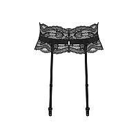 Пояс для чулок Obsessive Nutris garter belt, XS/S, кружевной, с длинными пажами