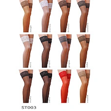 Панчохи Passion ST003 5 beige, класичні, на ажурній силіконовій резинці