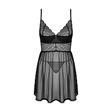 Эротический комплект Obsessive Chemeris babydoll & thong XL/2XL, пеньюар и стринги