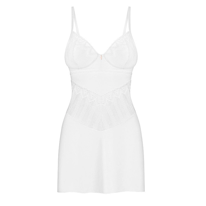 Пеньюар Obsessive Alissium chemise & thong, XS/S, кружевной лиф, стринги в комплекте