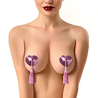 Пестис-сердечки с кисточками Art of Sex - Sparkling Hearts, розовый