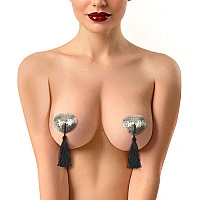 Пестис-сердечки с кисточками Art of Sex - Sparkling Hearts, серебро