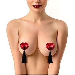 Пестис-сердечки з кісточками Art of Sex - Sparkling Hearts, червоний