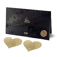 Пестіс - стикини Bijoux Indiscrets - Flash Heart Gold, наклейки на соски