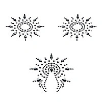 Пэстис из кристаллов Petits Joujoux Gloria set of 3 - Black, украшение на грудь и вульву