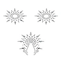 Пэстис из кристаллов Petits Joujoux Gloria set of 3 - Silver, украшение на грудь и вульву