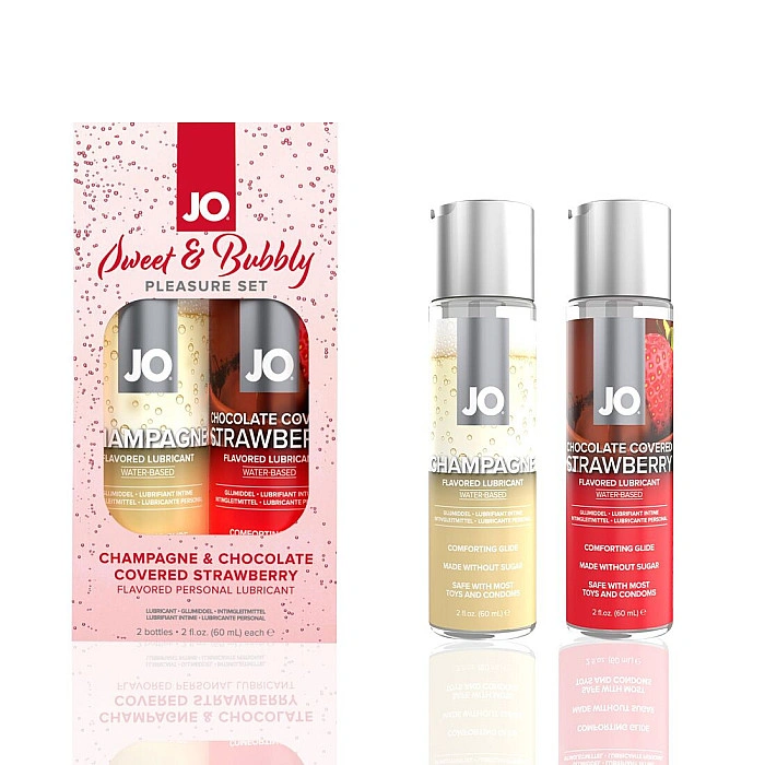 Набір лубрикантів System JO Sweet&Bubbly — Champagne & Chocolate Covered Strawberry (2×60 мл)