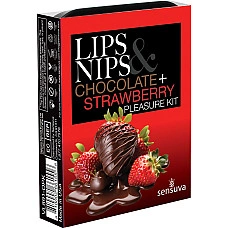 Подарунковий набір Sensuva Lips & Nips Pleasure Kit - Chocolate Strawberry 2 x 4г