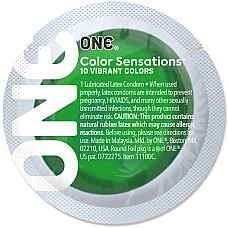 Презерватив ONE Color Sensations ONE with nature, 1 шт, зеленый, гладкий, со смазкой