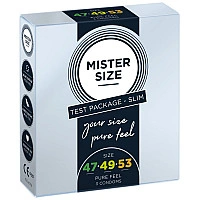 Набор презервативов Mister Size - pure feel - 47–49–53 (3 condoms), 3 размера, толщина 0,05 мм