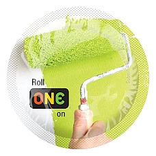 Презерватив ONE Color Sensations Roll ONE on, 1 шт, салатовый, гладкий, со смазкой