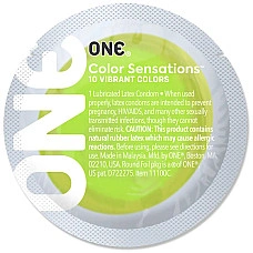Презерватив ONE Color Sensations Roll ONE on, 1 шт, салатовый, гладкий, со смазкой