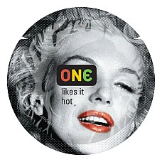 Презерватив ONE Color Sensations ONE likes it hot, 1 шт, красный, гладкий, со смазкой