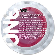 Презерватив ONE Color Sensations ONE likes it hot, 1 шт, красный, гладкий, со смазкой