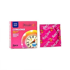 Презервативи Recare Delay Candy Condoms 3 шт, пролонгувальний ефект, цукерковий аромат