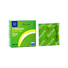 Презервативи Ultra Thin Mint Condoms 3 шт, ультратонкі, аромат: м'ята