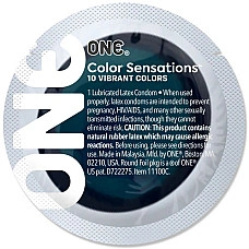Презерватив ONE Color Sensations ONE is the corner pocket, 1 шт, черный, гладкий, со смазкой