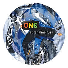 Презерватив ONE Color Sensations ONE adrenaline rush, 1 шт, синий, гладкий, со смазкой
