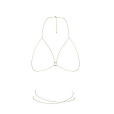 Цепочка портупея Bijoux Indiscrets Magnifique Bra Chain - Gold, украшение на тело