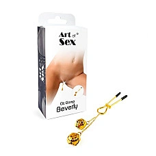 Затискач для клітора з бубонцями Art of Sex - Beverly clit clamp, Золото