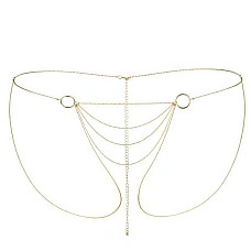 Цепочка-трусики Bijoux Indiscrets Magnifique Bikini Chain – Gold, украшение для тела
